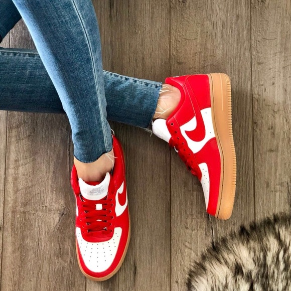 Nike Shoes Nwt Id Air Force 1 Custom Red Poshmark Nike Shoes Nwt Id Air Force 1 Custom Red Poshmark